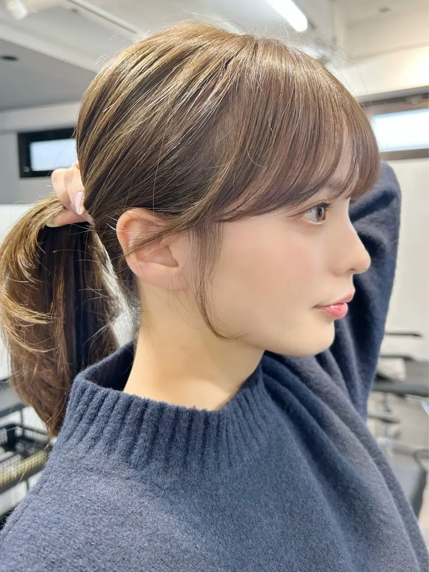 ミディアム カラー ミディアムレイヤー レイヤーカット カット ヘアカラー トリートメント 池袋/小顔レイヤー/ 顔まわり/taigaのヘアスタイル