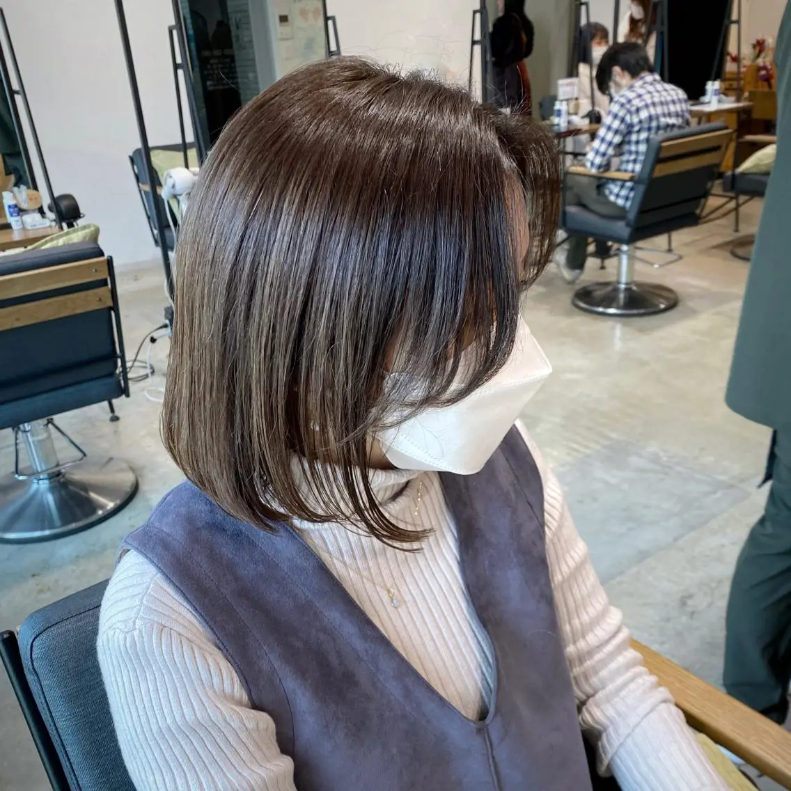 ショート カラー グラデーションカラー 顔周りカット レイヤー/大人ボブ 渡邉【日吉美容室】のヘアスタイル