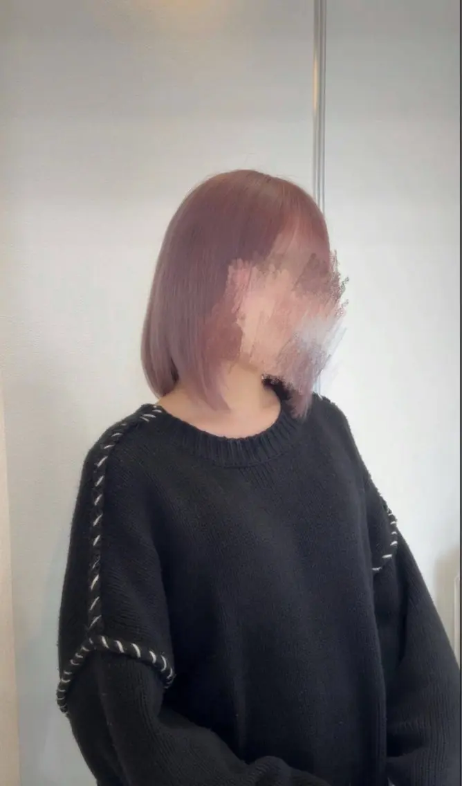 ミディアム カットモデル エクステ亀田麻央のヘアスタイル