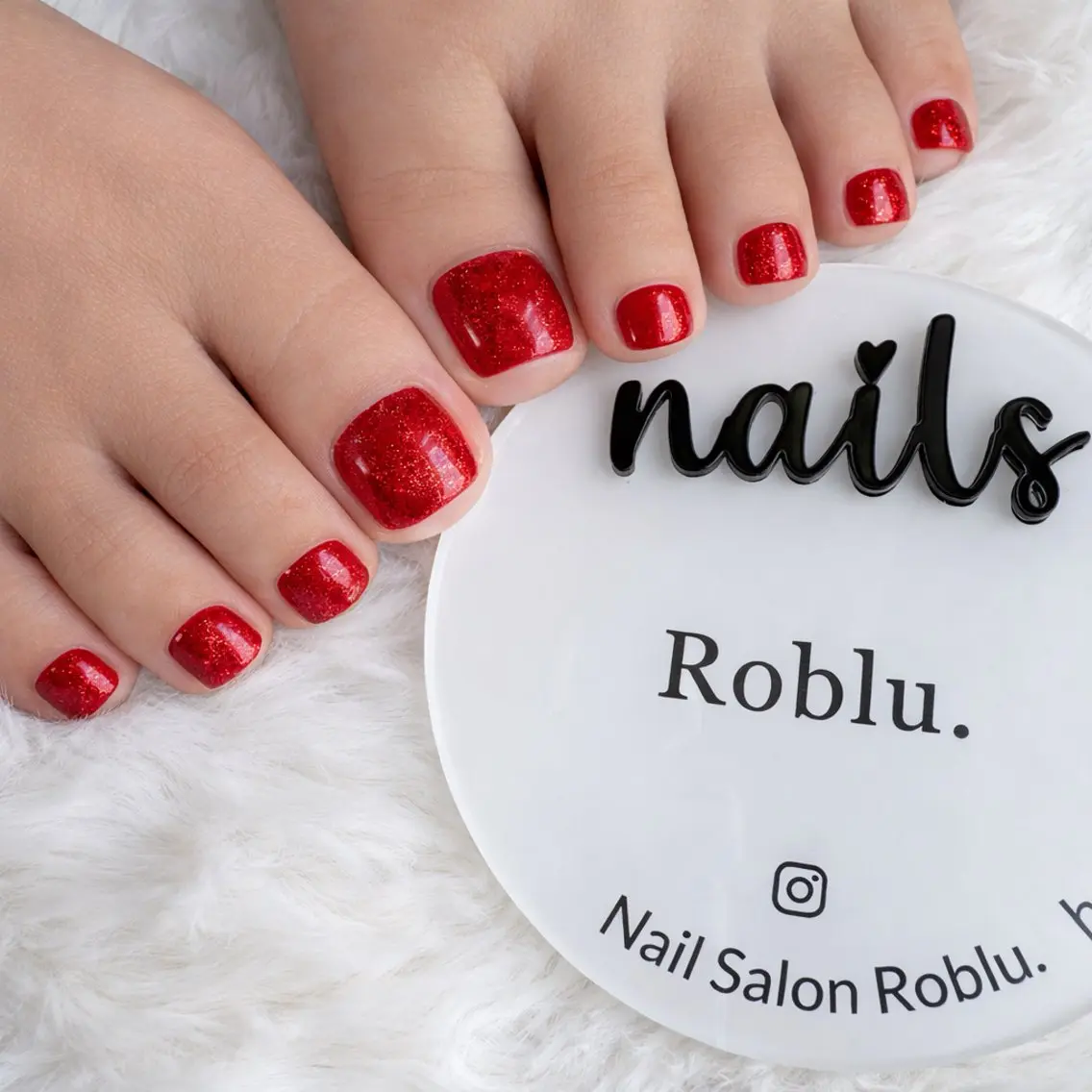 ネイル フットネイル ラメ(グリッター) 赤色 シンプルネイル フットネイル Roblu. kasumiのネイルデザイン