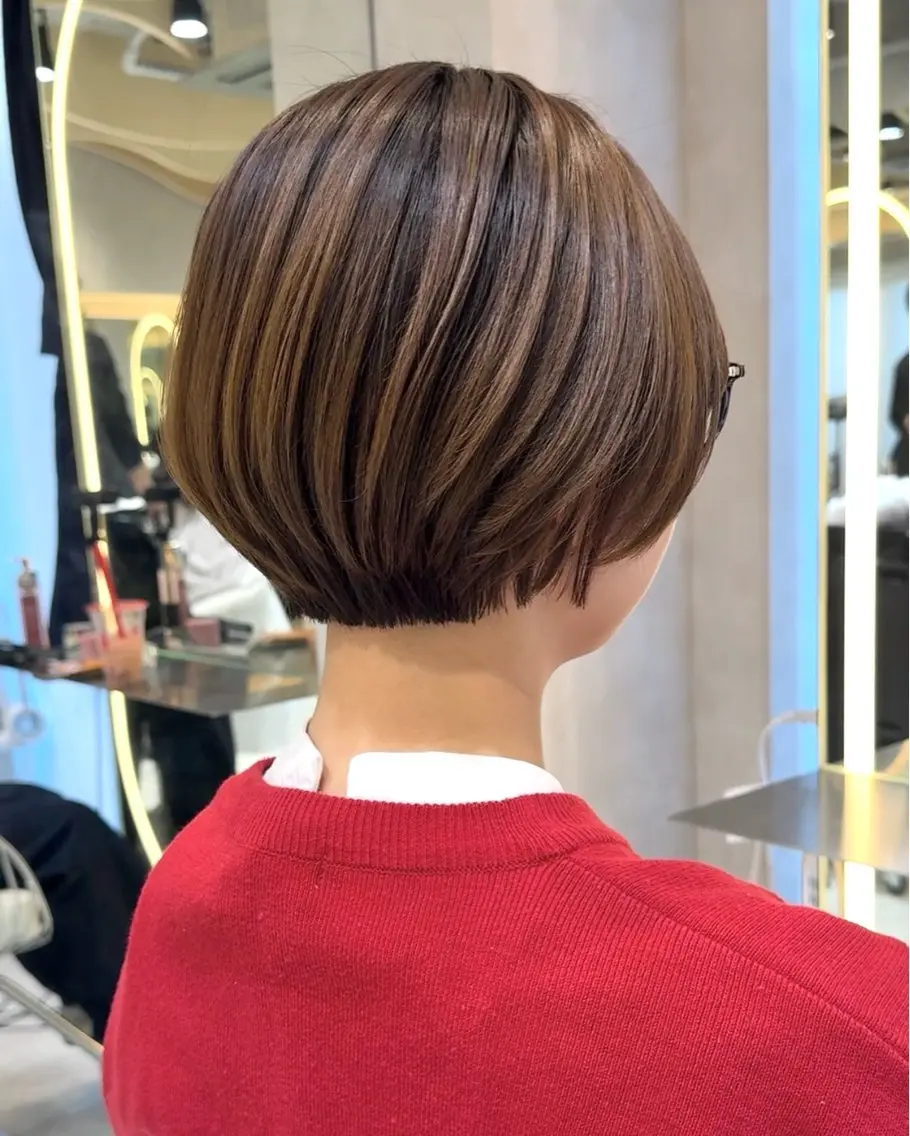 ショート カラー ショートボブ 丸みショート ボブ 似合わせカット ショートヘア カット ヘアカラー トリートメント ショート/ボブ/縮毛 原宿🪷Akinaのヘアスタイル
