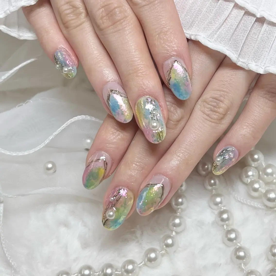 ネイル オーロラネイル 春ネイル Vogustys Nail 山田のネイルデザイン