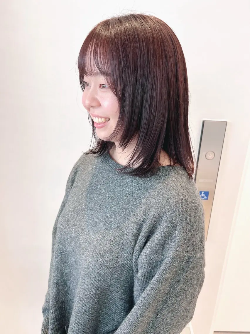 ミディアム カラー ブラウンカラー ピンクカラー ピンクブラウン レイヤーカット 💖京都河原町/ボブ /透明感/moe🌷のヘアスタイル