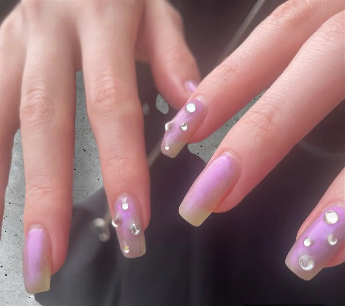 ネイル ワンカラーネイル シンプルネイル ストーンネイル ハンドネイル cscnail keikoのネイルデザイン