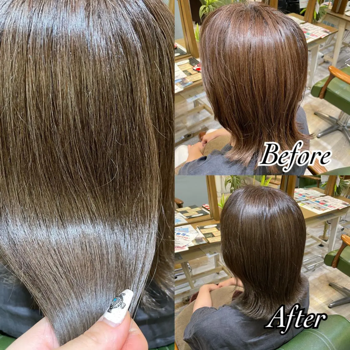 ミディアム カット ヘアカラー 🦋ふくい あやの🦋のヘアスタイル
