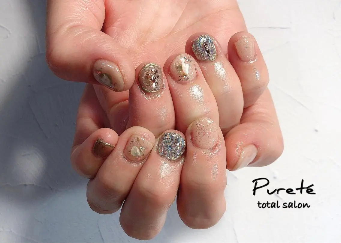 ネイル 春ネイル ハンドネイル nailsalon Puretéのネイルデザイン