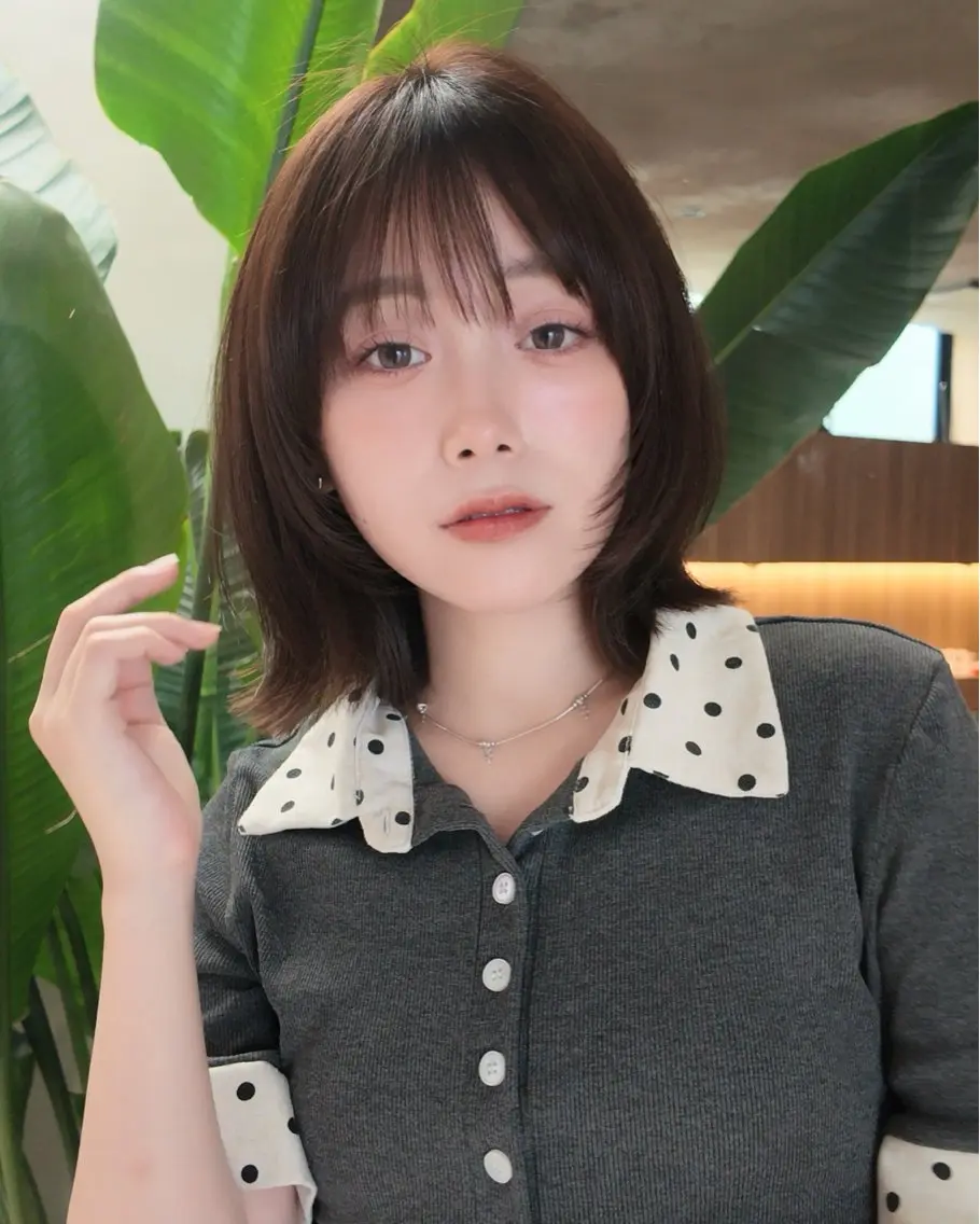 ミディアム ボブ レイヤーカット カット ヘアカラー トリートメント 結莉/ボブ/ 縮毛矯正のヘアスタイル