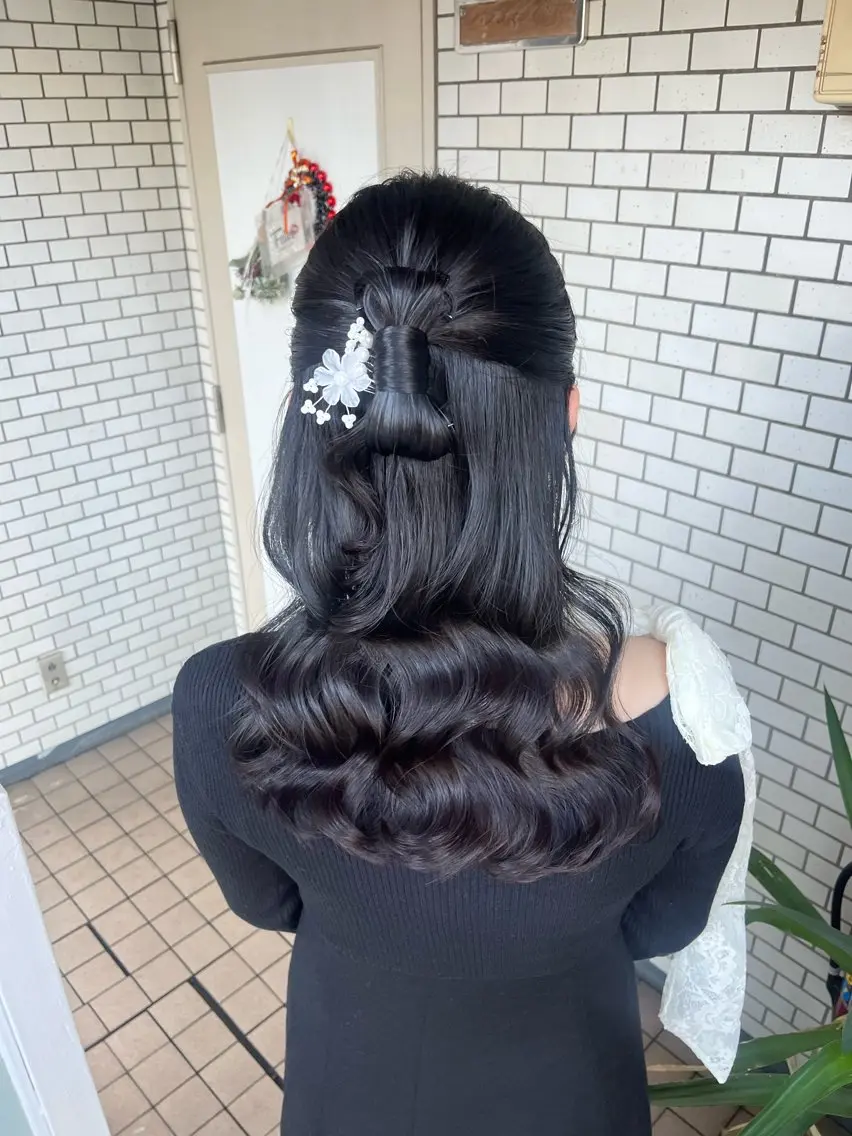 ロング ヘアアレンジ ヘアセット 参列♡デートゆるふわ ヘアメイク🎀みゆうのヘアスタイル