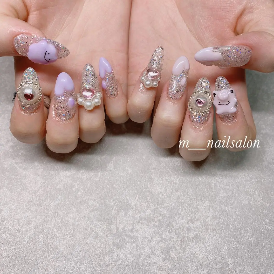 ネイル フラッシュネイル フレンチネイル ジェルネイル 韓国ネイル マグネットネイル merci nailのネイルデザイン