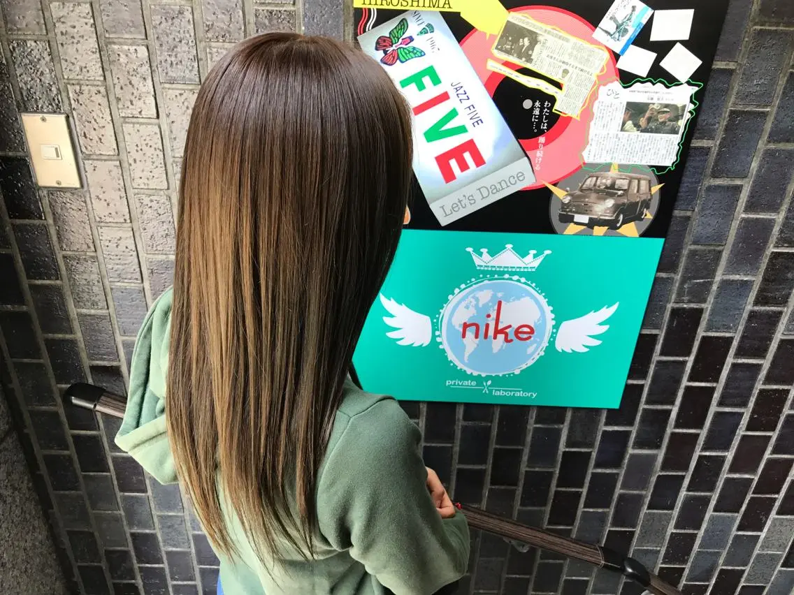 セミロング カラー パーマ ブリーチ トリートメント nike にけのヘアスタイル
