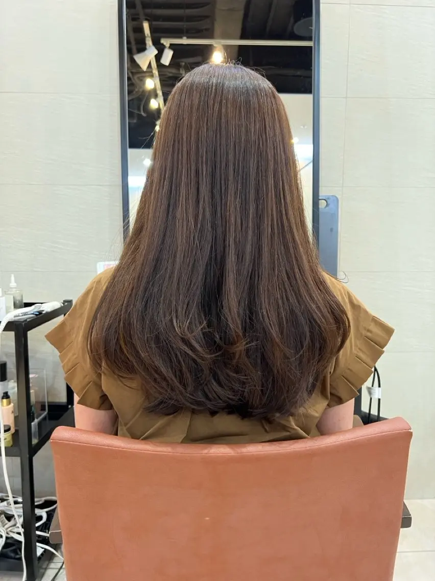 ロング カラー ヘアカラー トリートメント ヘッドスパ 🎈ブリーチなし暖色 カラー/レッド/ゆいのヘアスタイル