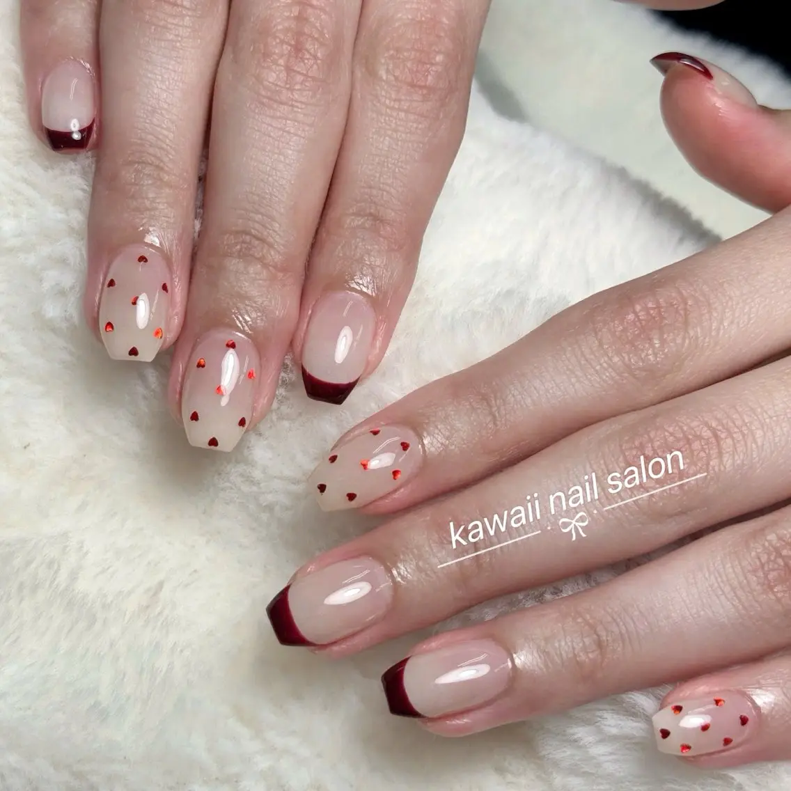 ネイル アニマル柄 長さ出し フレンチネイル グラデーション キラキラネイル Kawaii Nail Salonのネイルデザイン