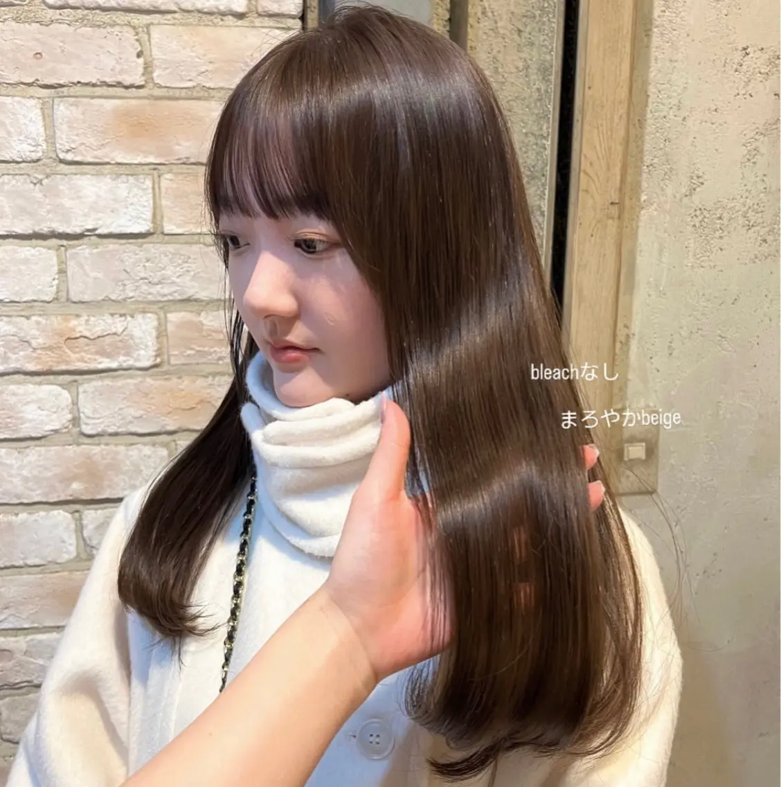 セミロング カラー パーマ ヘアアレンジ 前川 朋香のヘアスタイル