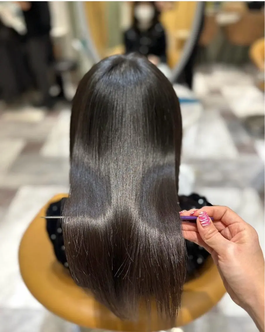 ロング カラー ❤️縮毛矯正❤️ 髪質改善❤️平野実花のヘアスタイル