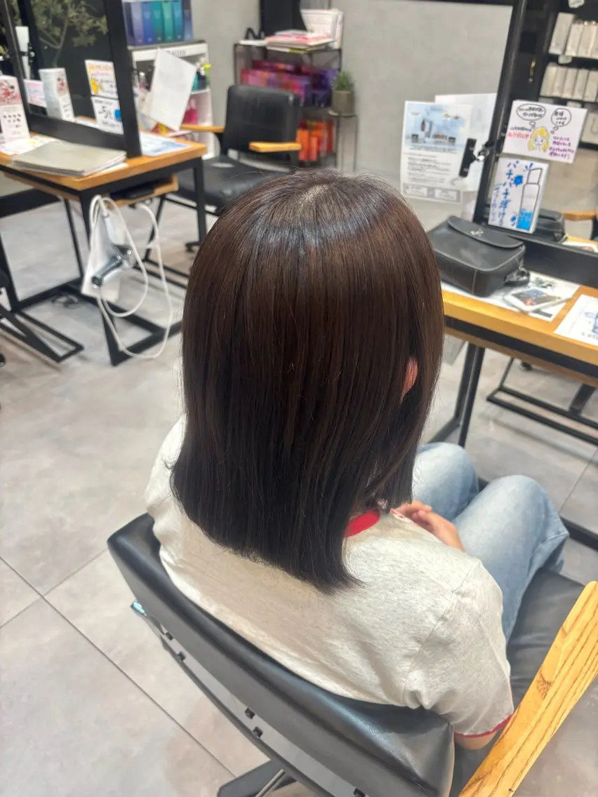 ミディアム ヘアカラー トリートメント 中村 梨央奈のヘアスタイル
