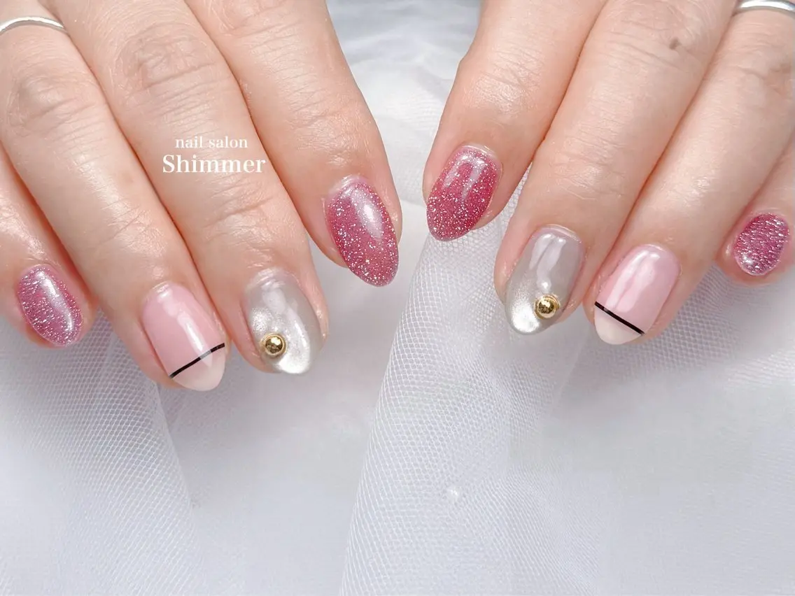 ネイル ハンドネイル Shimmer Risaのネイルデザイン