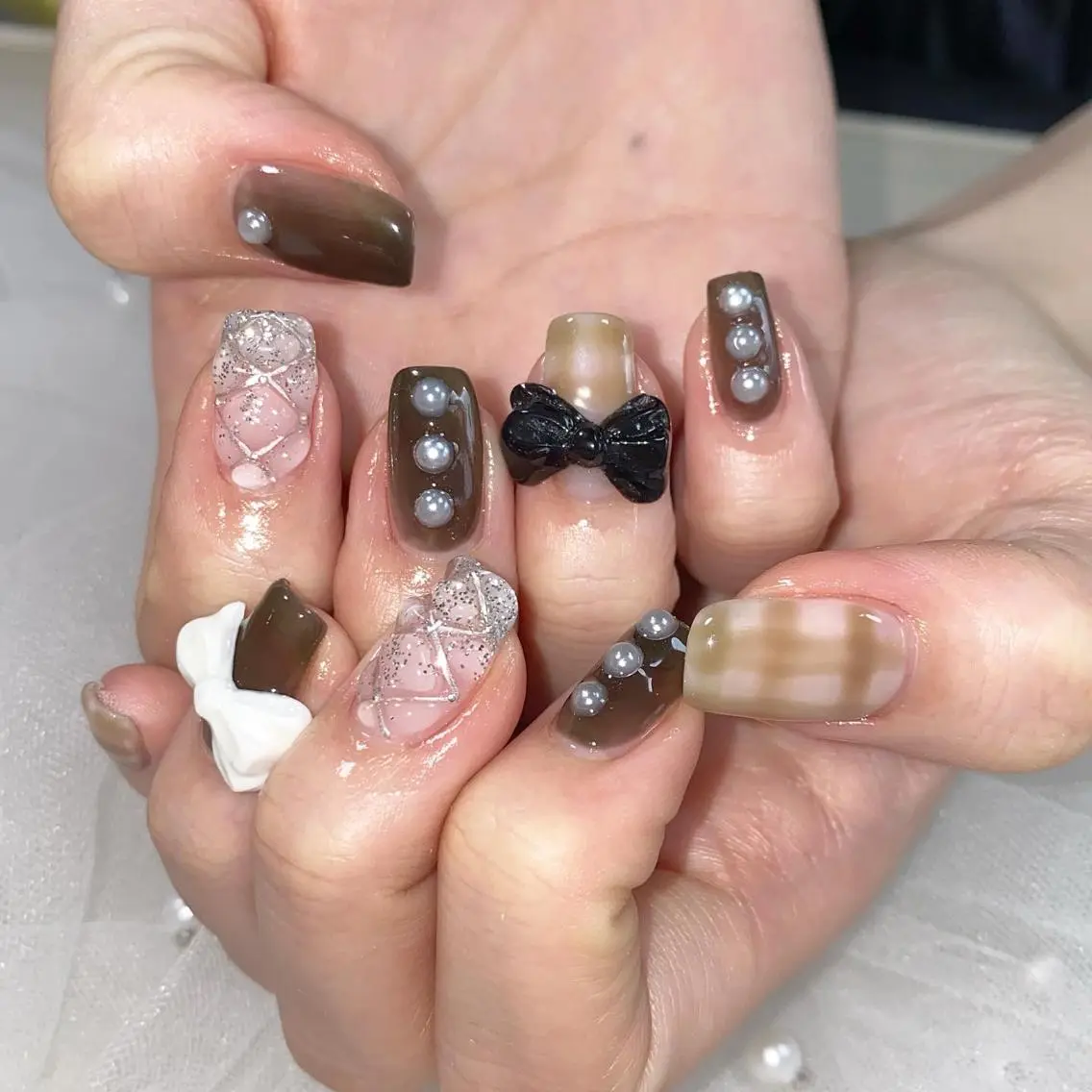 ネイル リボン I pinknail 韓国風·持ち込み専門のネイルデザイン