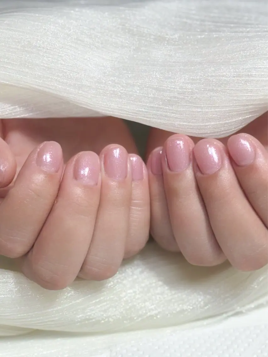 ネイル キラキラネイル ラメ(グリッター) ワンカラーネイル ピンク シンプルネイル ハンドネイル nail salon minthのネイルデザイン