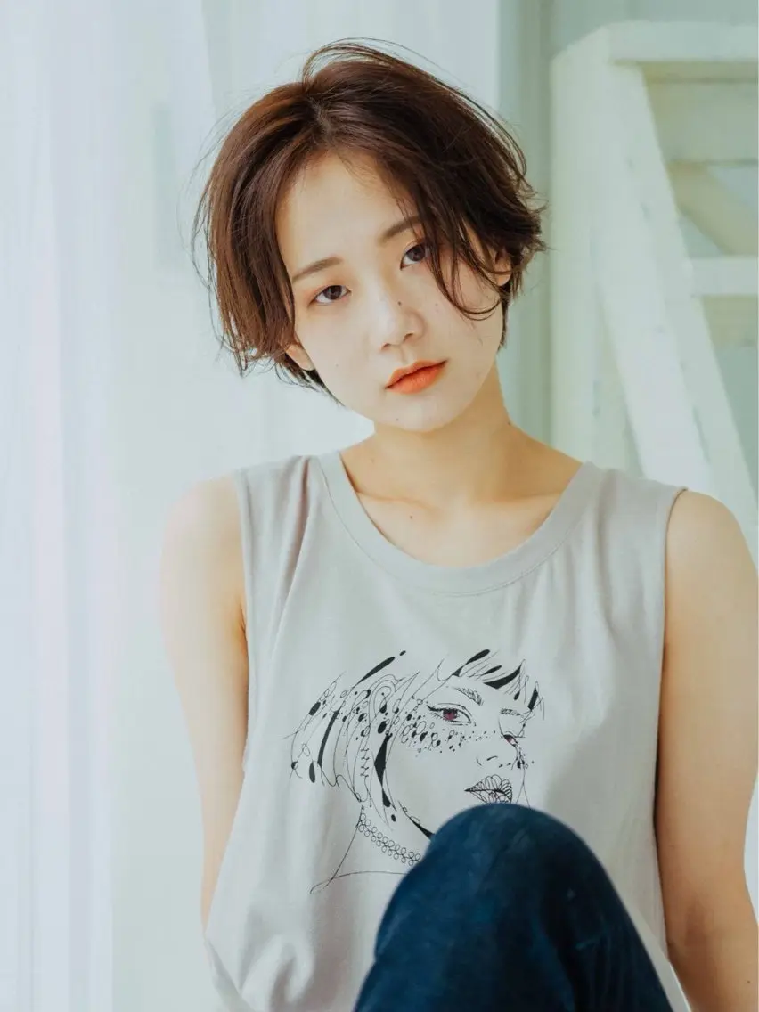 ショート カラー ﾌｸﾀﾞ ﾚﾝのヘアスタイル