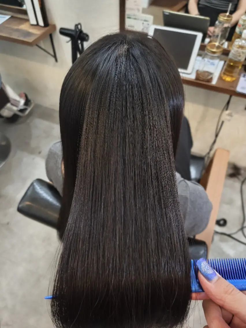 ロング 縮毛矯正 LEASH 北原のヘアスタイル