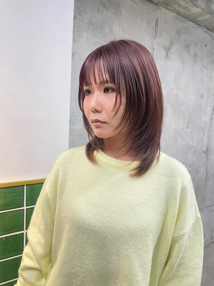 ミディアム レイヤーカット カット ヘアカラー 住田悠紗/ カットモデル募集中のヘアスタイル