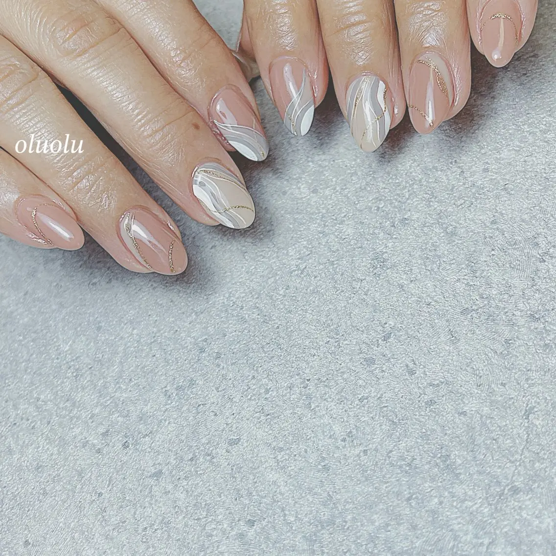 ネイル フットネイル ニュアンスネイル ハンドネイル 大村 紬華のネイルデザイン