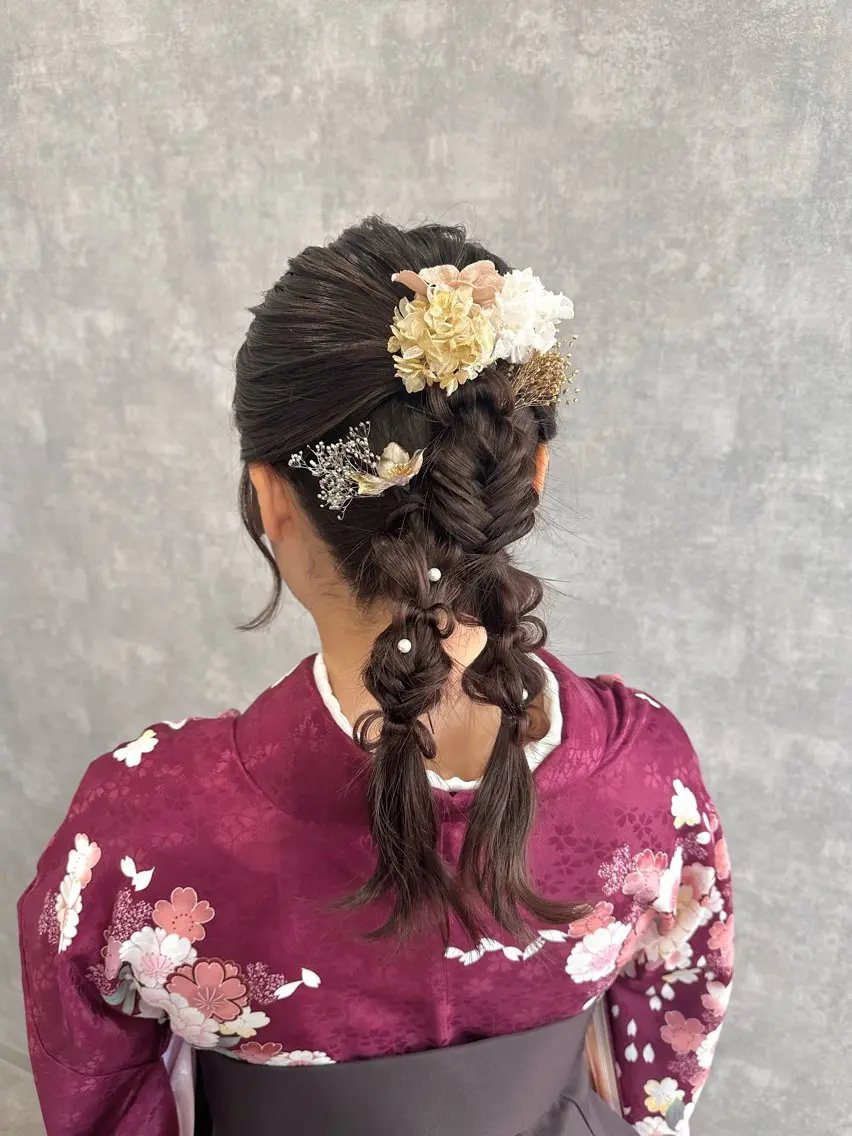 セミロング ヘアアレンジ 成人式 結婚式・ブライダル 入学式 卒業式のヘアスタイル ヘアセット Rangali nanamiのヘアスタイル