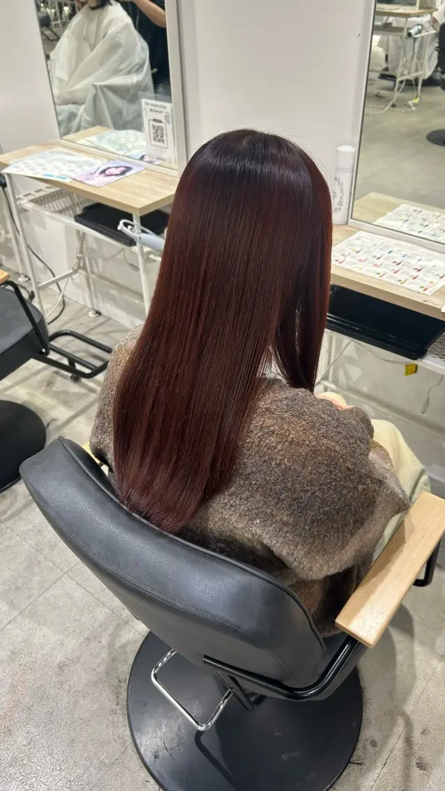 ロング カラー ヘアカラー himari💜 酸性ストレートのヘアスタイル