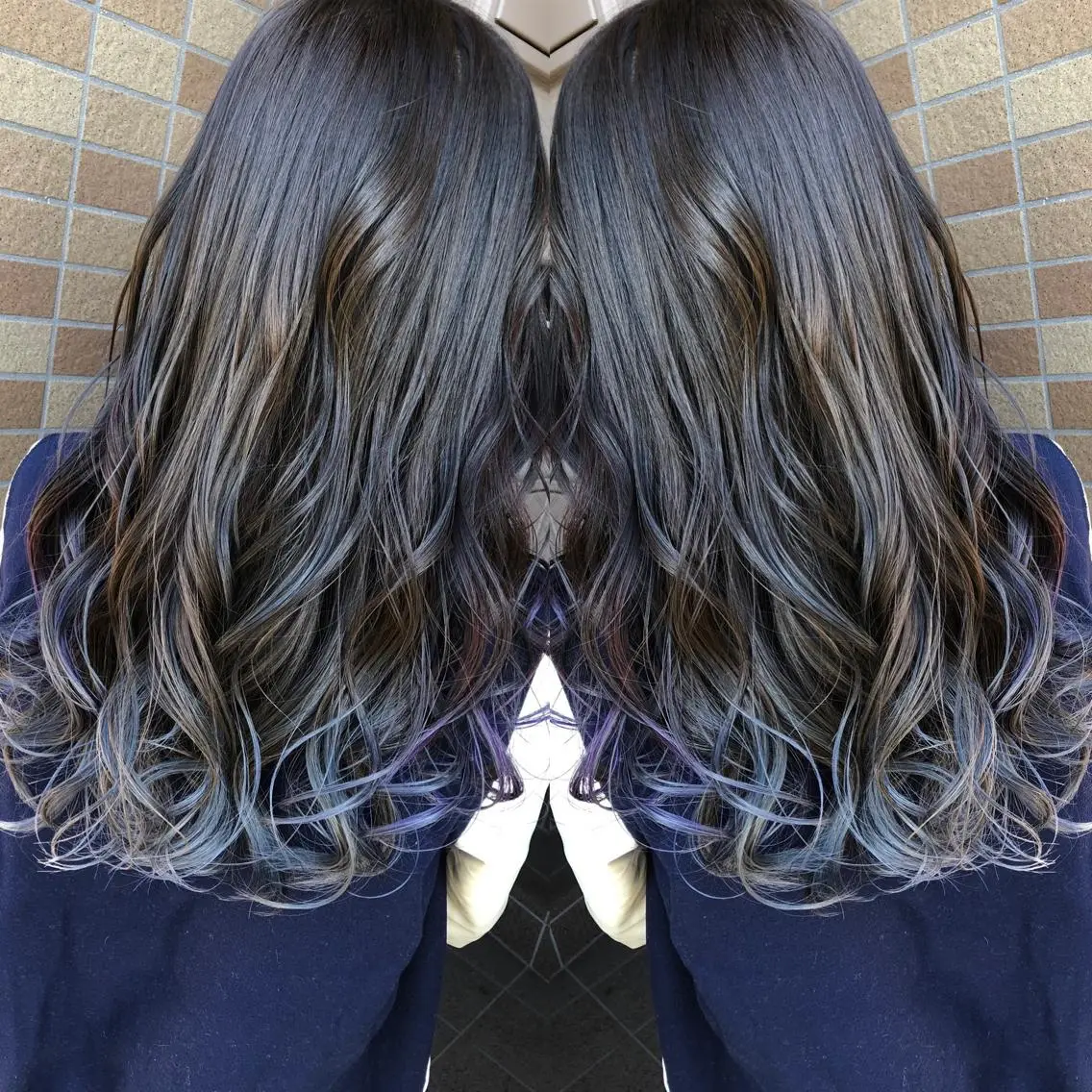 セミロング ヘアカラー アートディレクター ワダヒサノリのヘアスタイル
