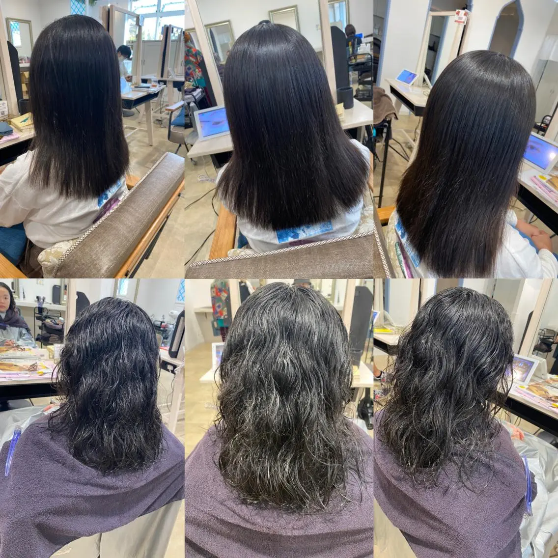 ミディアム パーマ 小顔カット 縮毛矯正 カット 縮毛矯正 饒平名 知也のヘアスタイル