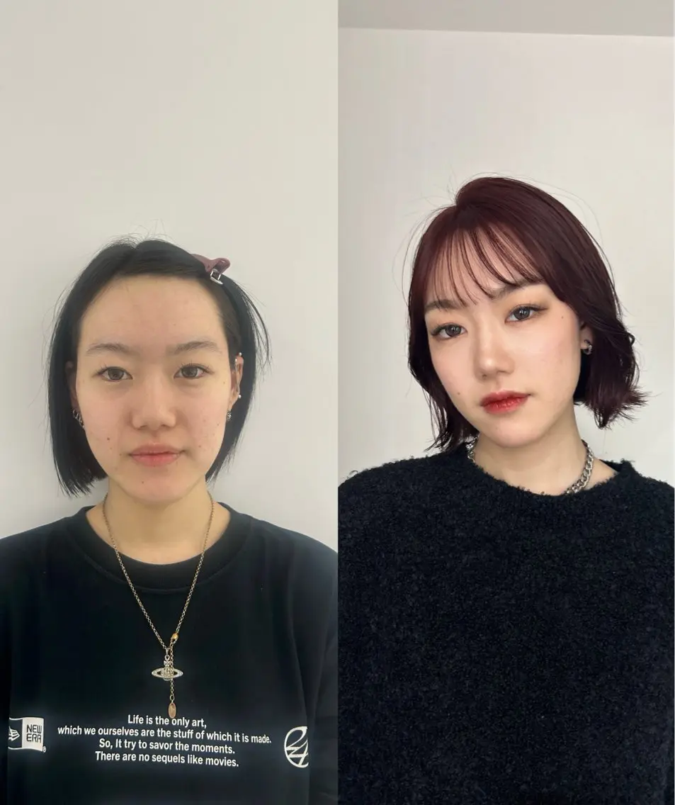 お出かけ前に!🪞フルメイク+ヘアセット(前髪顔周りカット込)💄✨17時半〜の写真