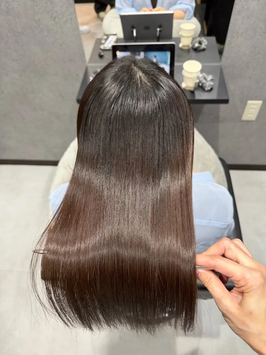 セミロング カラー 縮毛矯正 トリートメント 髪質改善 ASOBI ♡himaiのヘアスタイル