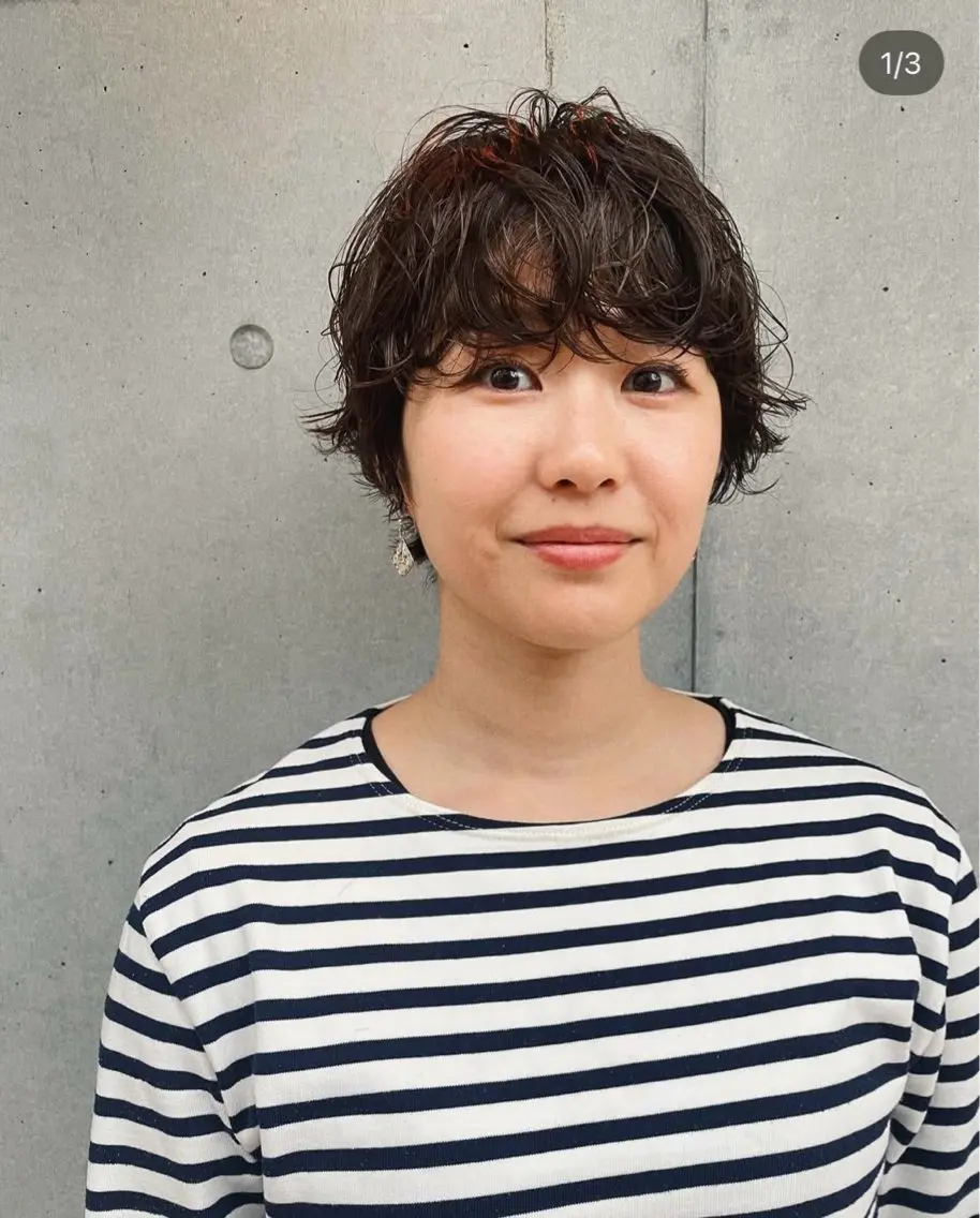 ショート パーマ ショートウルフくせ毛 お任せくださいのヘアスタイル