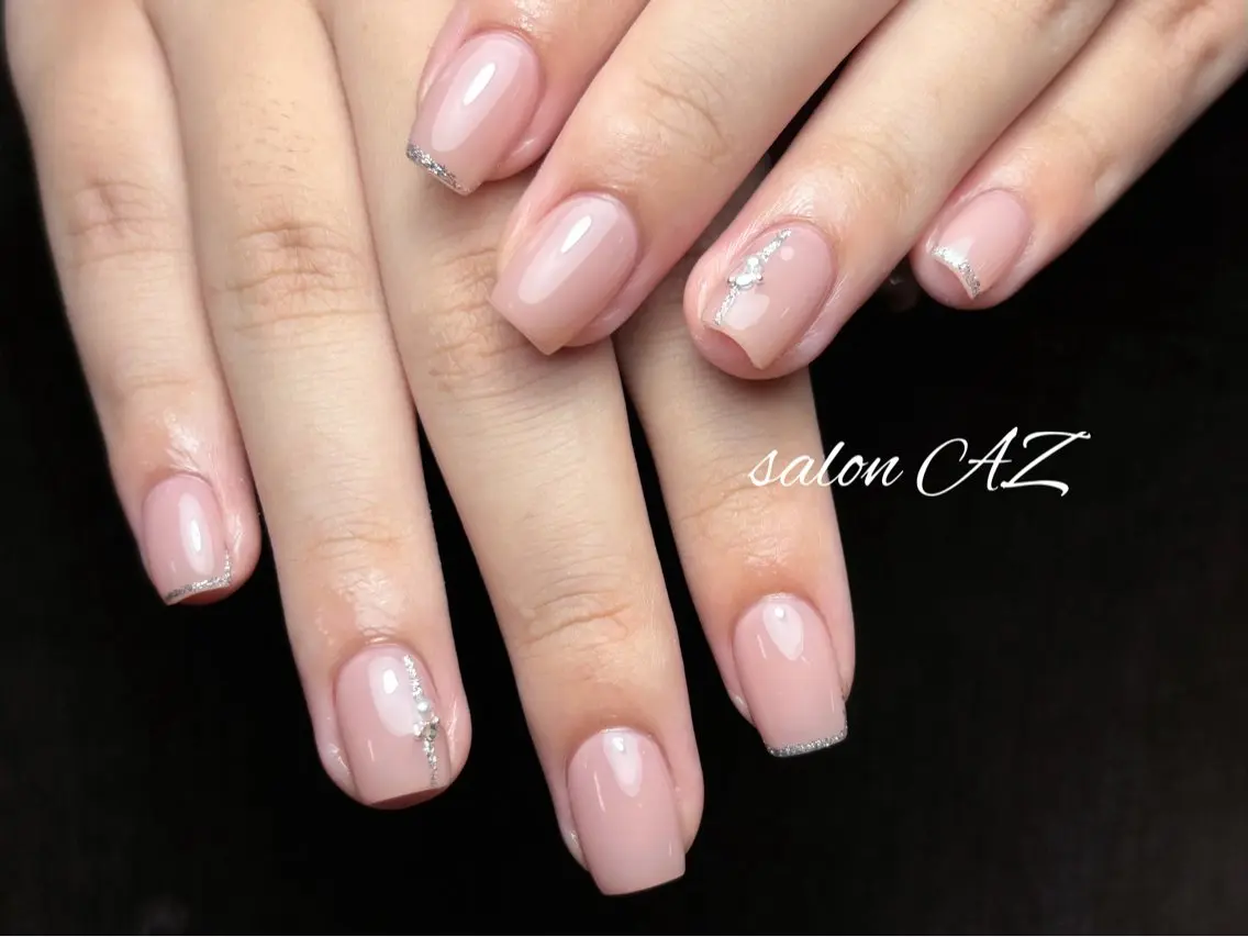 ネイル アートネイル 長さ出し フットネイル フレンチネイル ジェルネイル salon AZのネイルデザイン
