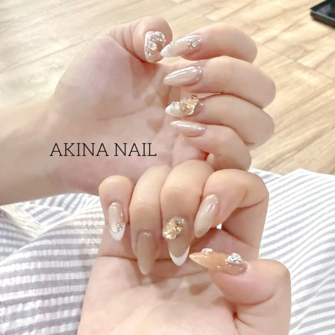 セミロング ハンドネイル Akina Nail 亀戸のネイルデザイン