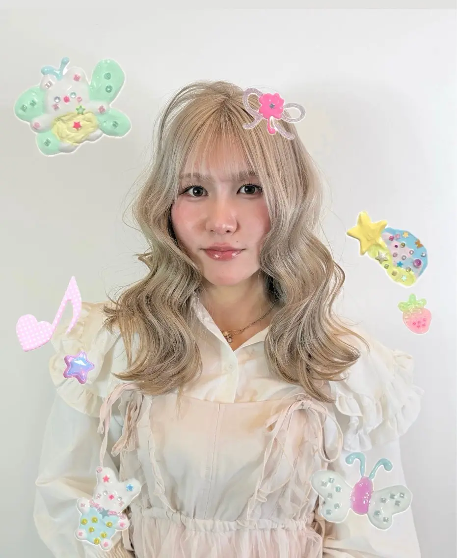ミディアム カラー ヘアカラー 萩原 紗妃のヘアスタイル