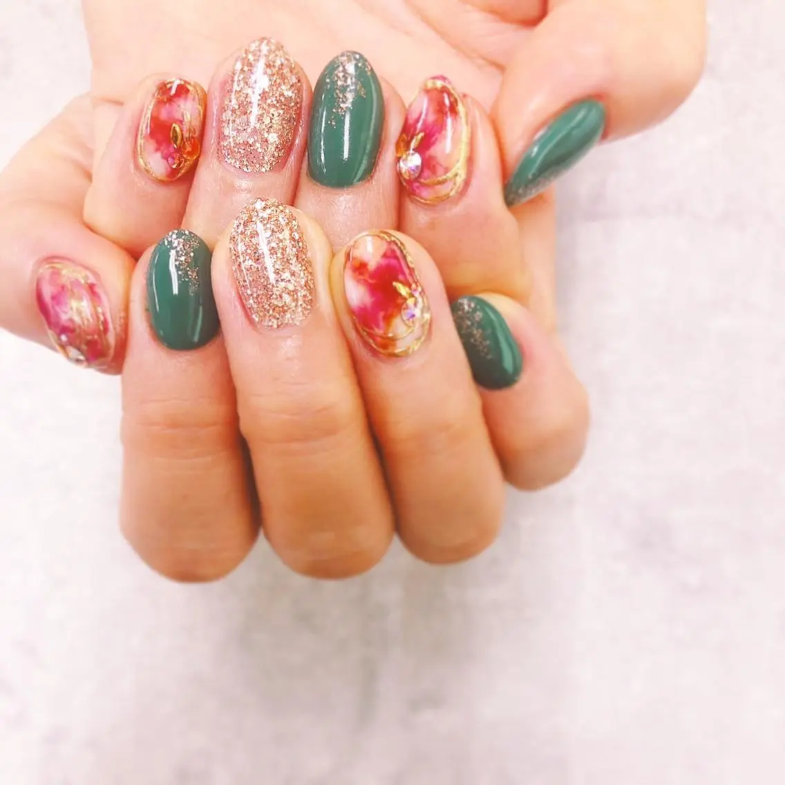 ネイル 大理石ネイル(マーブル) ハンドネイル ハンドケア FASTNAIL PLUS 新宿店のネイルデザイン