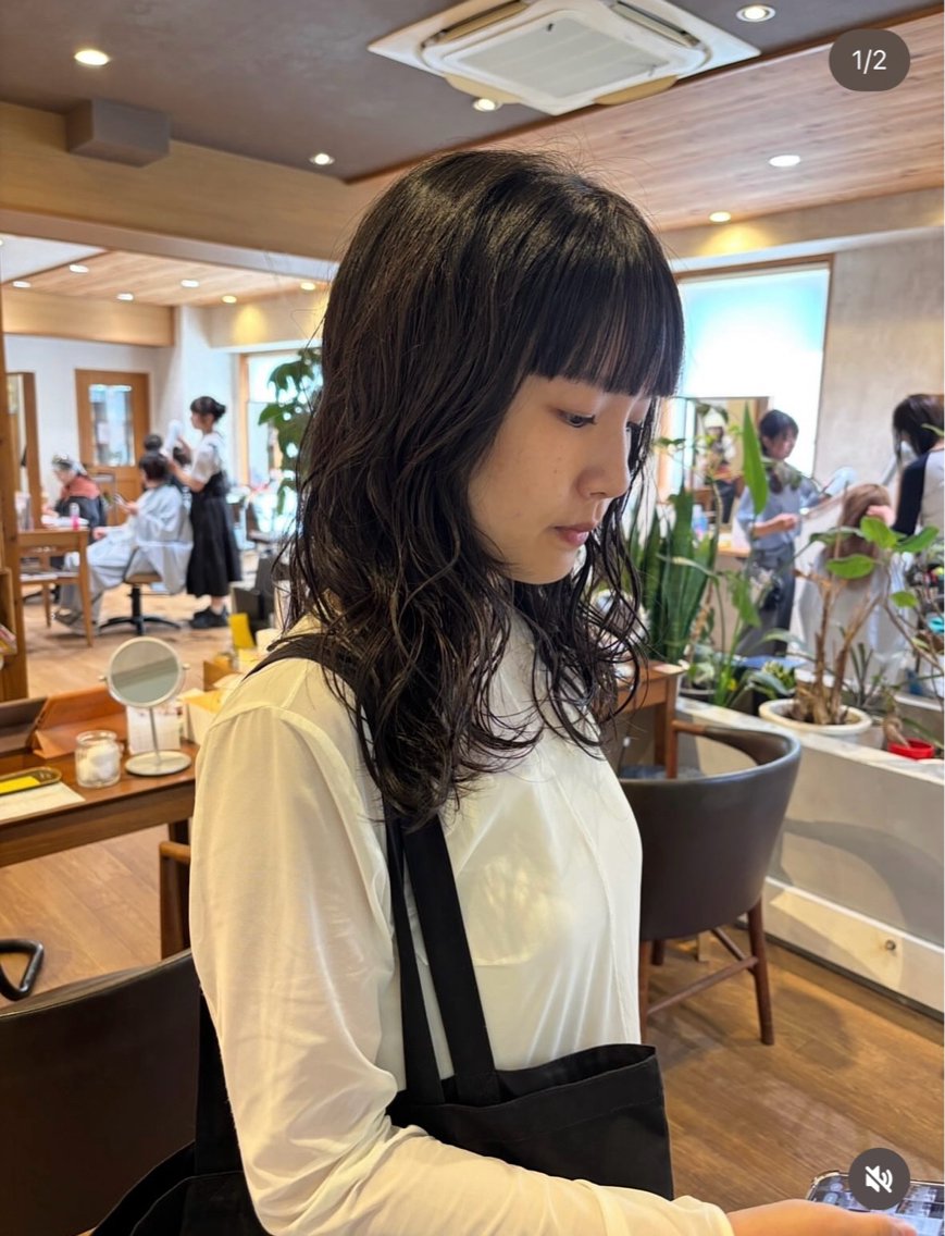 セミロング セミロングパーマ カット パーマ 西村 みのりのヘアスタイル