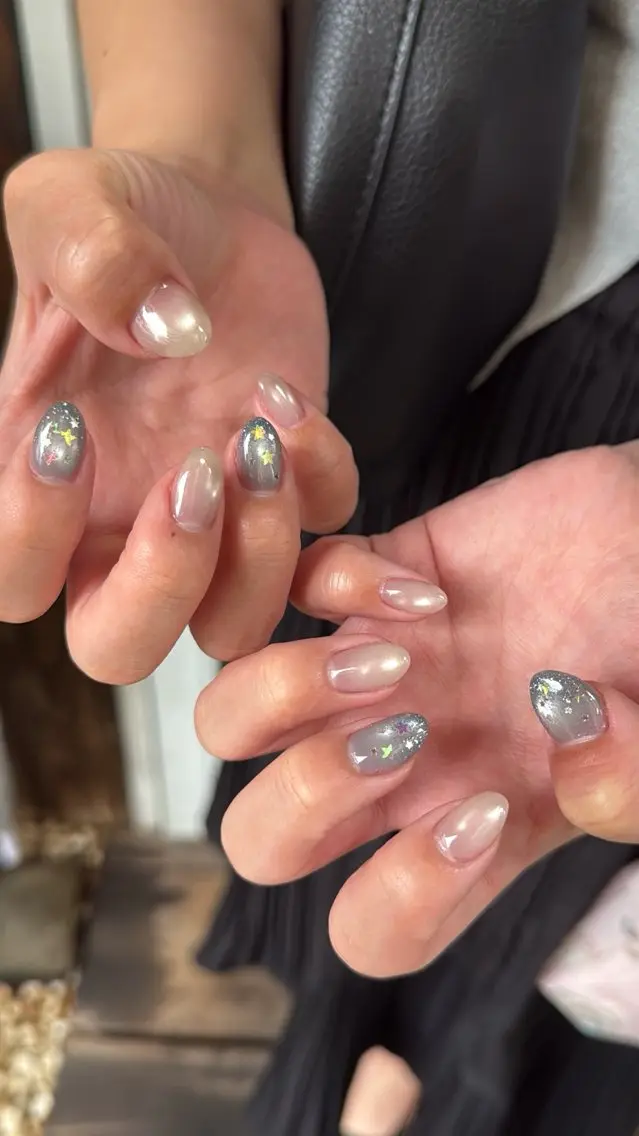 ネイル フラッシュネイル フラッシュマグ フットネイル フレンチネイル 韓国ネイル ハンドネイル SAKU nail 作島茜のネイルデザイン