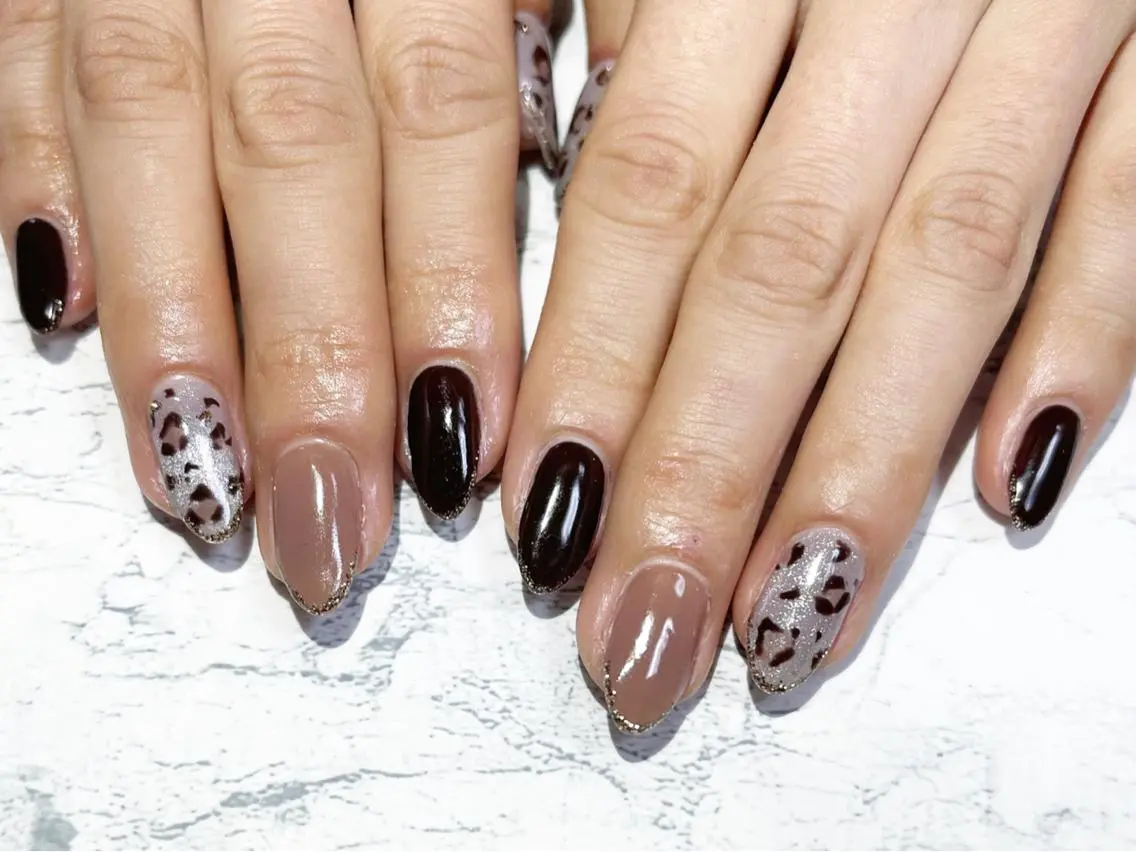 ネイル アニマル柄 フットネイル ニュアンスネイル シンプルネイル 春ネイル nail fufla ♡yamane♡のネイルデザイン