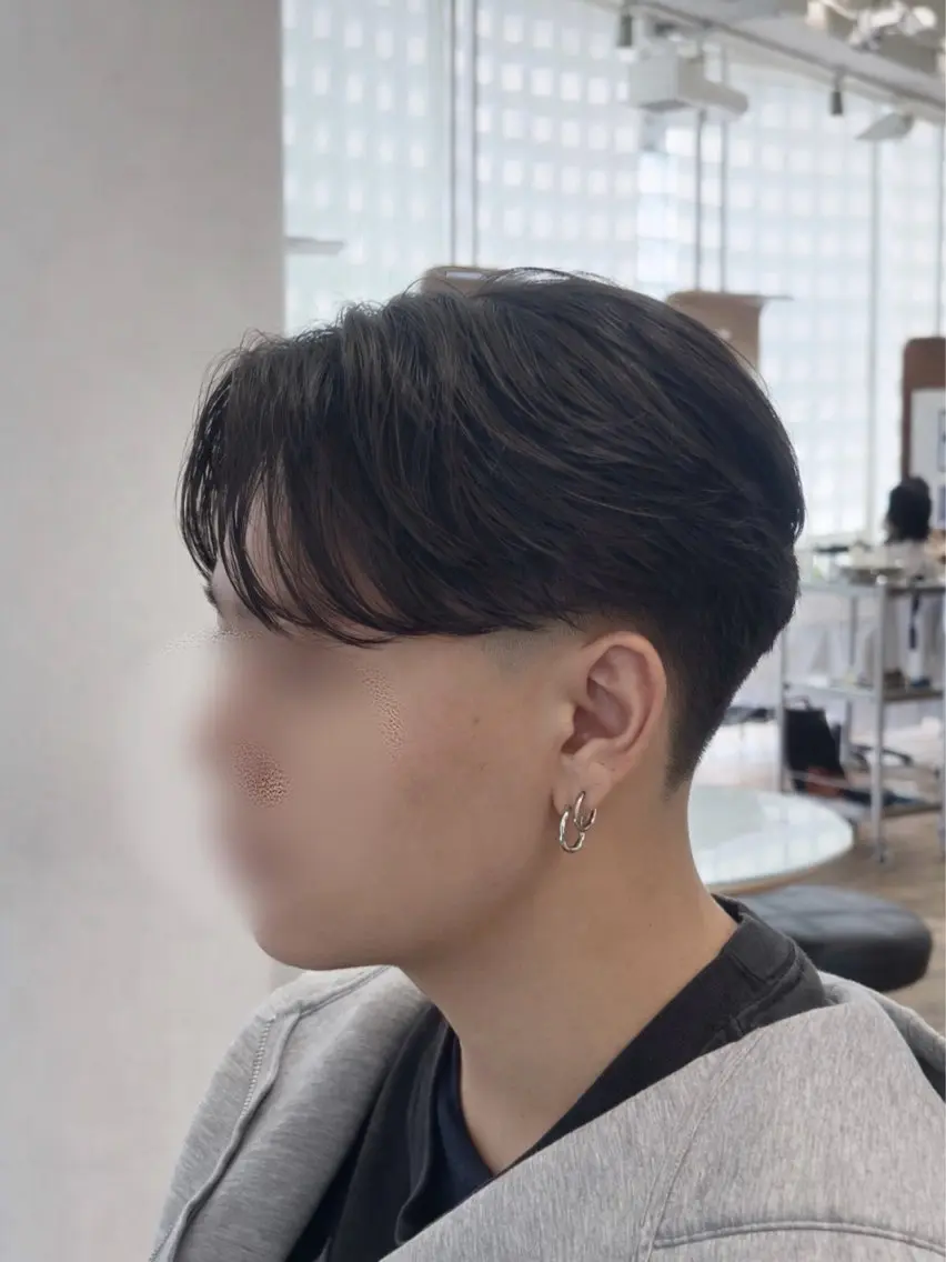 ショート パーマ メンズ センターパート フェードカット カット Koki/ メンズヘア特化のヘアスタイル