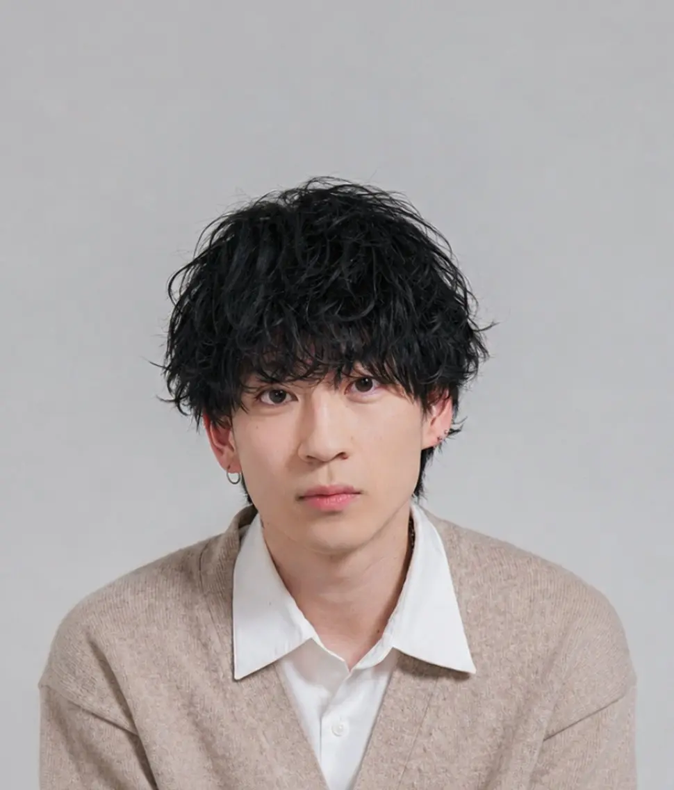 ミディアム メンズ ミディアムパーマ メンズパーマ カット パーマ 木村介威 【メンズ特化美容師】のヘアスタイル