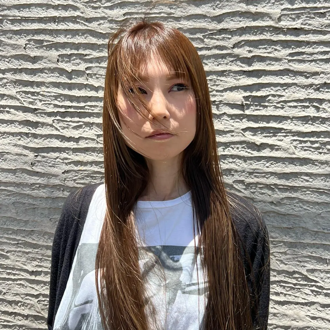 ロング 切りっぱなしボブ ボブ くびれヘア 顔まわりレイヤー 顔周りカット 北内 登真のヘアスタイル