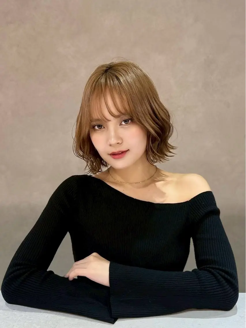 ショート カット ヘアカラー 🎀HARU/ボブ/ セット/暖色🫧のヘアスタイル