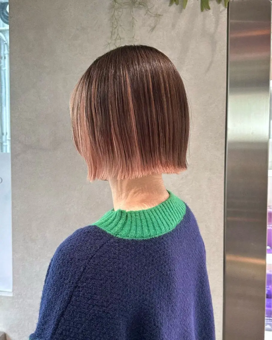 ミディアム ボブ ヘアカラー お洒落カジュアル🍃 まなとのヘアスタイル