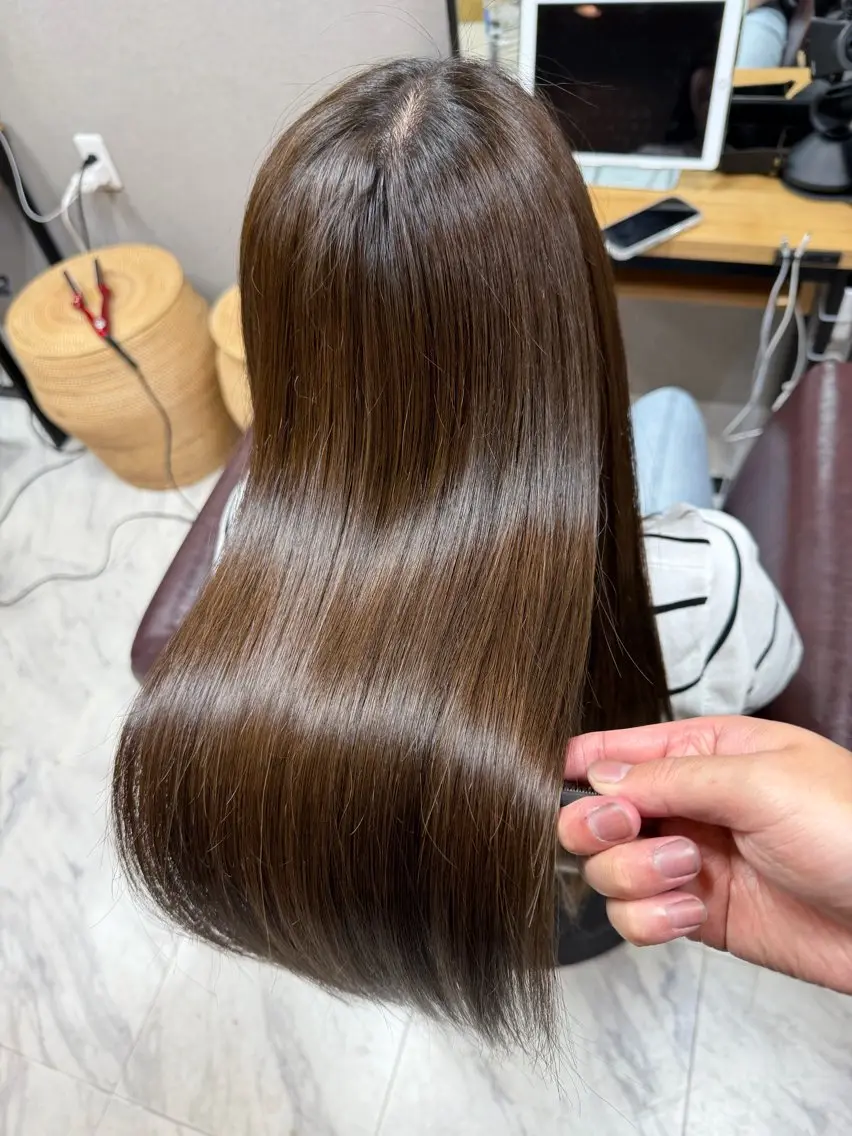 ロング カット 縮毛矯正 田中 洸樹のヘアスタイル