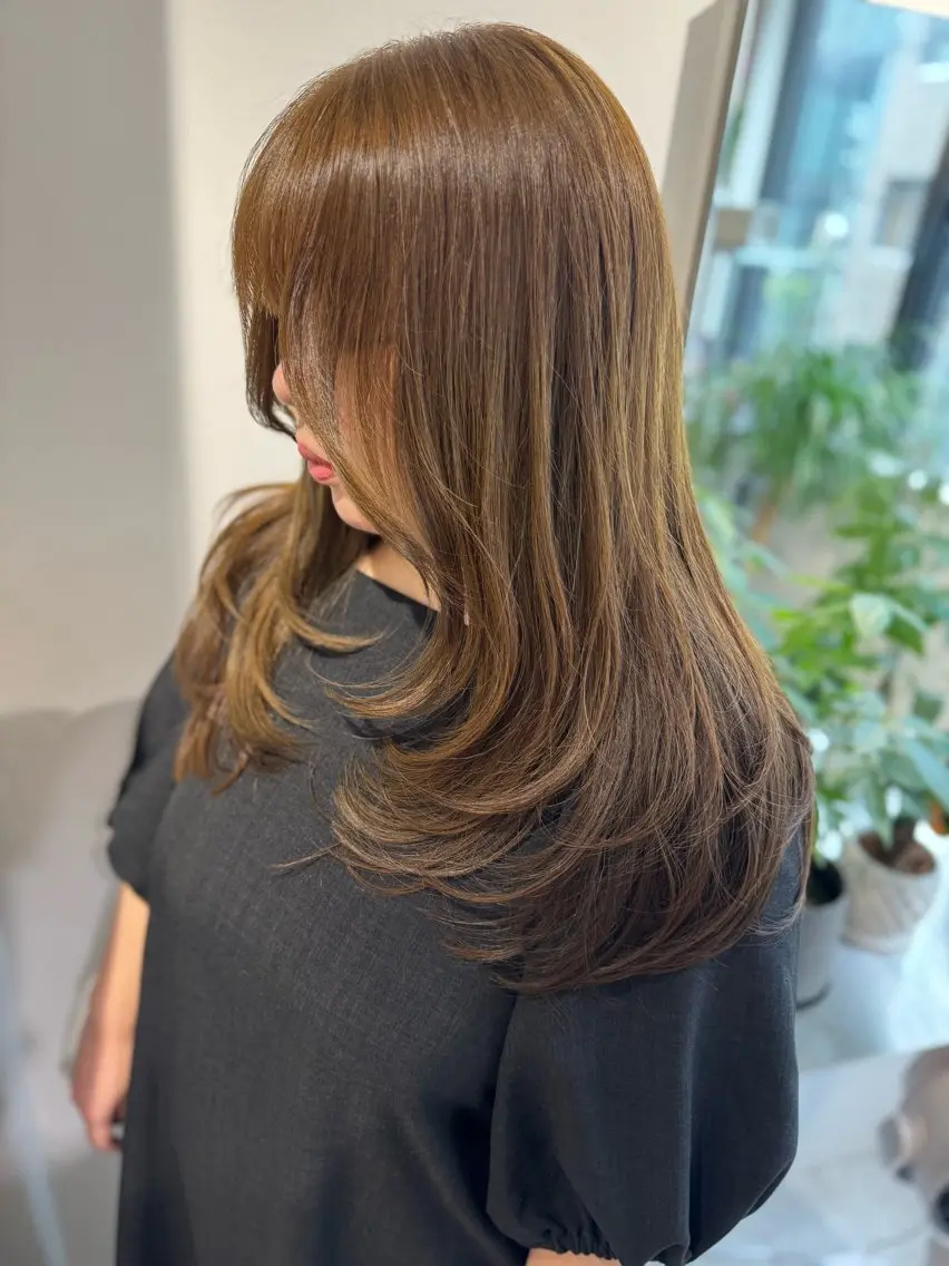 ロング カラー レイヤーカット カット ヘアカラー トリートメント 夜23時まで予約🉑 reverieあきらのヘアスタイル