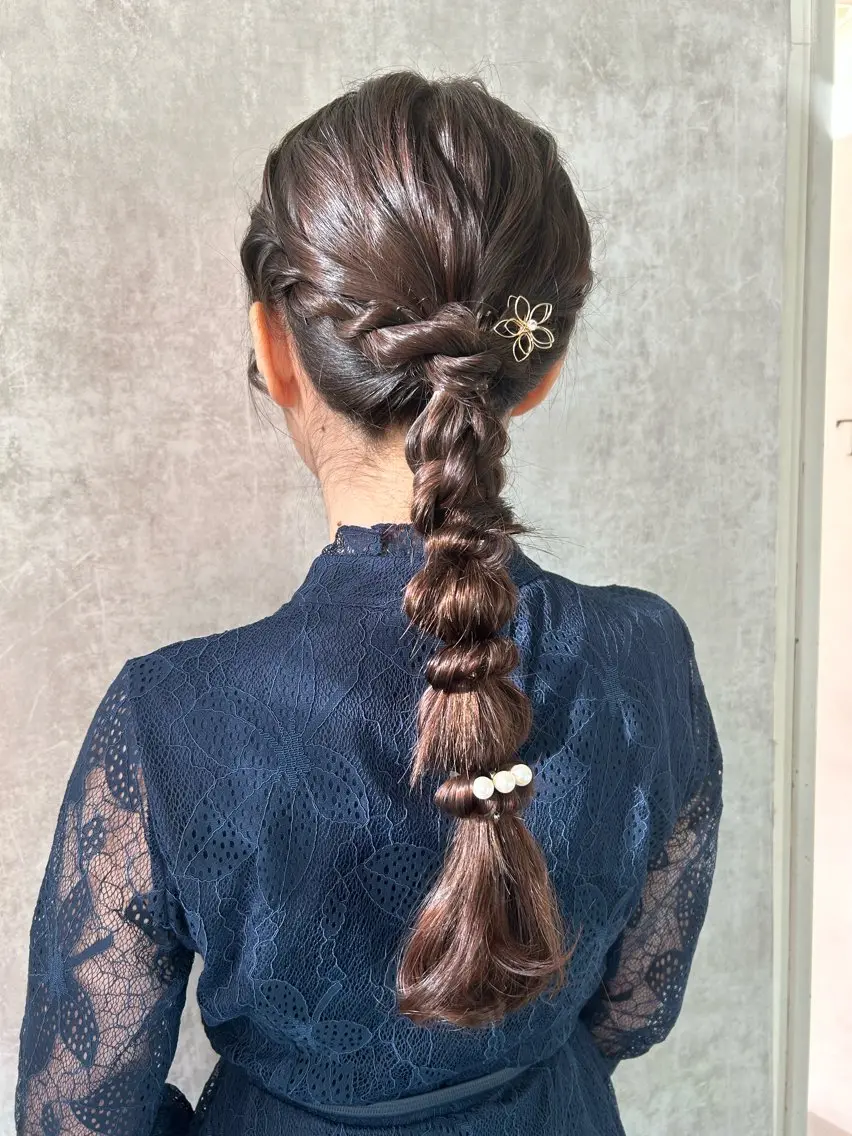 ロング ヘアアレンジ ロング ヘアセット 横浜ハイトーン エクステNo1👑のヘアスタイル
