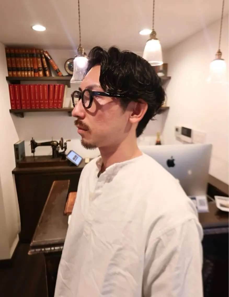 ショート パーマ メンズ メンズパーマ ニュアンスパーマ カット パーマ 目黒美容室/本橋 真樹のヘアスタイル