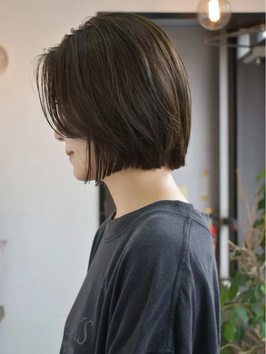 ミディアム カラー カット ヘアカラー トリートメント レイヤーボブ/ 艶カラー/サナ🌼のヘアスタイル